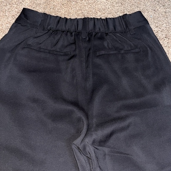 Quince Stretch Crepe Pleated Wide Leg Pants Trousers Black 2 - Picture 8 of 11